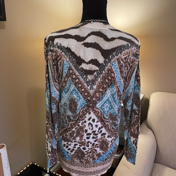 Chico's knit Cardigan Sweater, Sz L - Picture 3 of 10